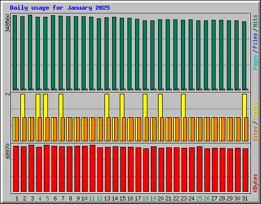 Daily usage for January 2025