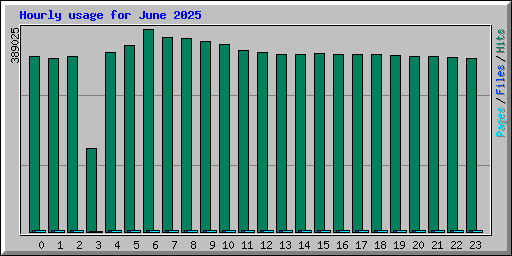 Hourly usage for June 2025