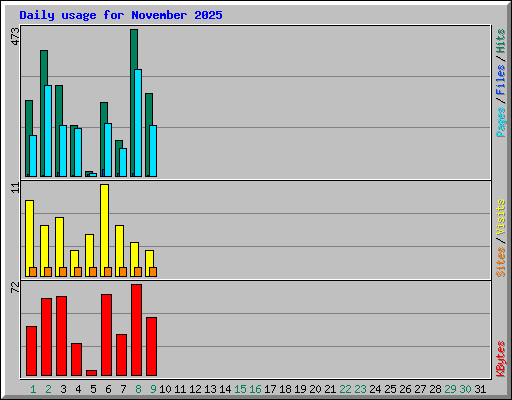 Daily usage for November 2025