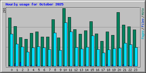 Hourly usage for October 2025