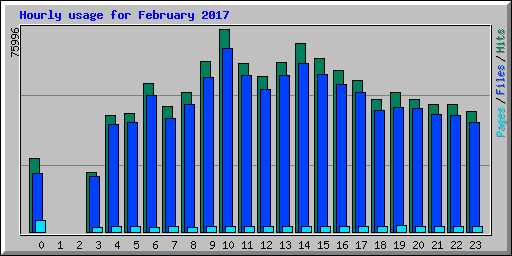 Hourly usage for February 2017