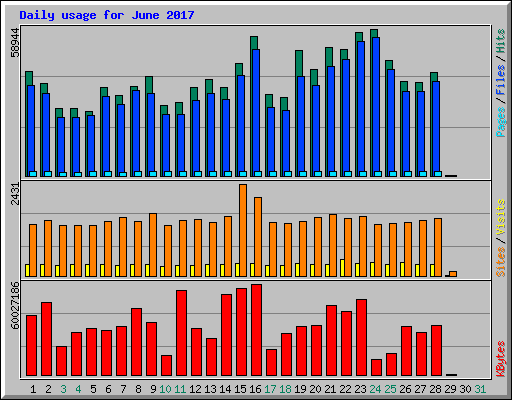 Daily usage for June 2017