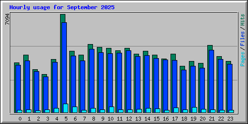 Hourly usage for September 2025