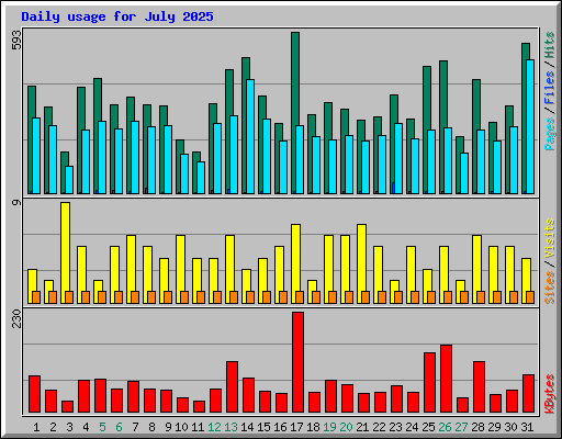 Daily usage for July 2025