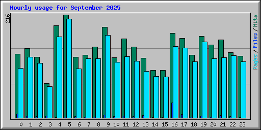 Hourly usage for September 2025