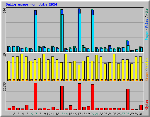 Daily usage for July 2024