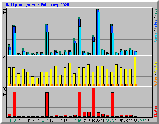 Daily usage for February 2025