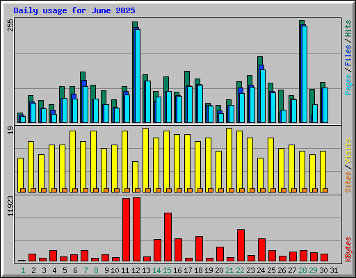 Daily usage for June 2025