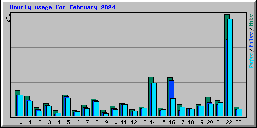 Hourly usage for February 2024