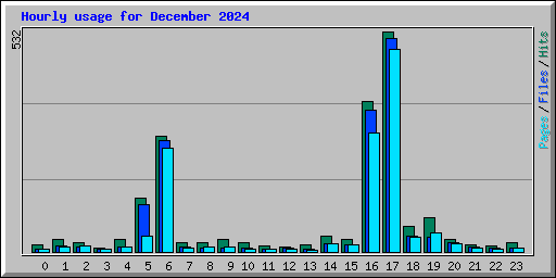 Hourly usage for December 2024