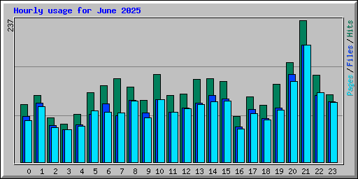 Hourly usage for June 2025