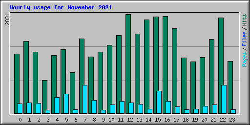 Hourly usage for November 2021