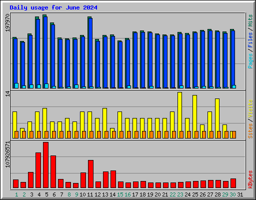 Daily usage for June 2024