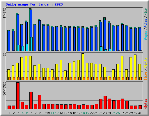 Daily usage for January 2025