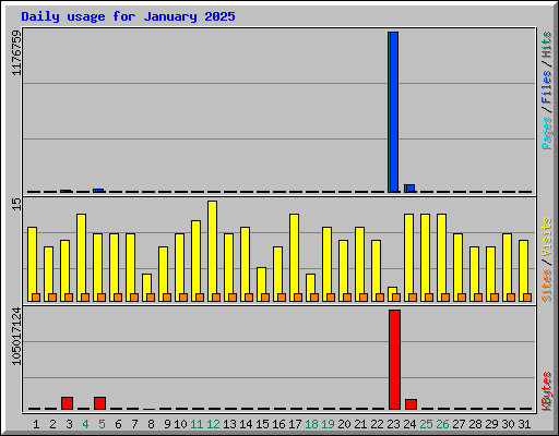 Daily usage for January 2025