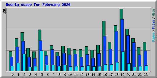 Hourly usage for February 2020